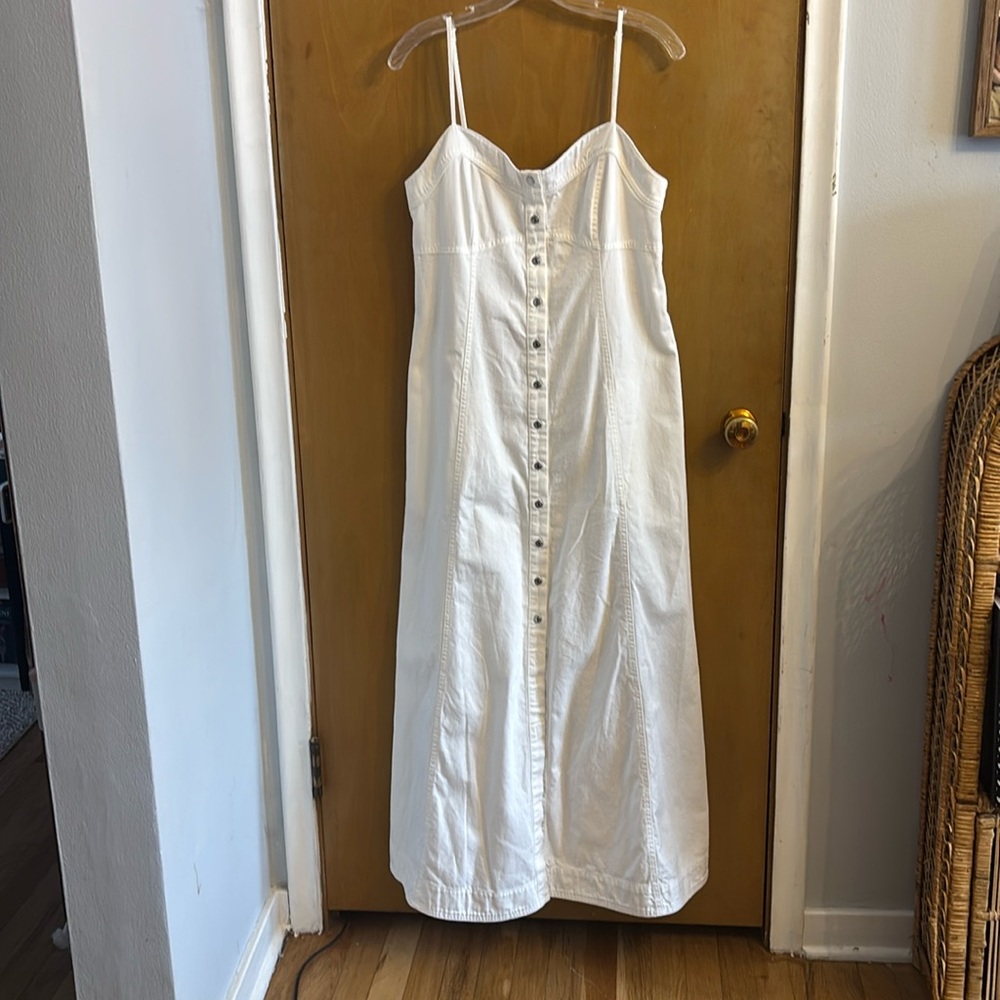 Boho maxi, white jean dress